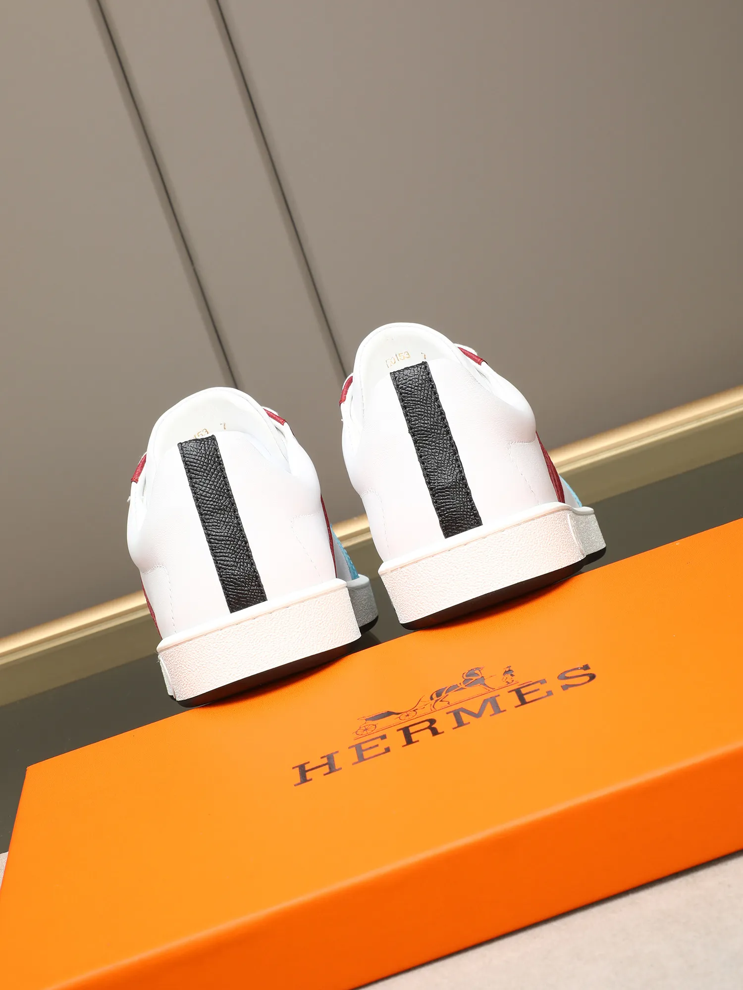 Men's shoes 💰720 [HERMES] Hermès - High-end quality original 🔍🔍🔍 casual sneakers - Upper: 🔝 Napa calfskin, shoe body sewn with brand 'H' totem - Lining: water-dyed cowhide - Outsole: original TPR. :38-44 (45, can be customized)
